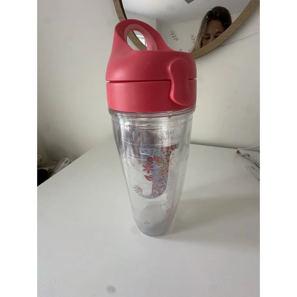 Letter J Tervis Tumblr With Pink Lid‎